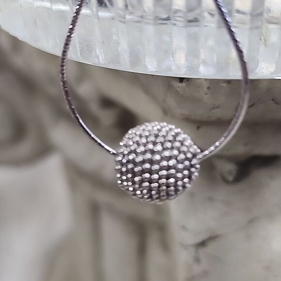 Beaded Silver tone Teardrop Earrings - Picture 3 of 5